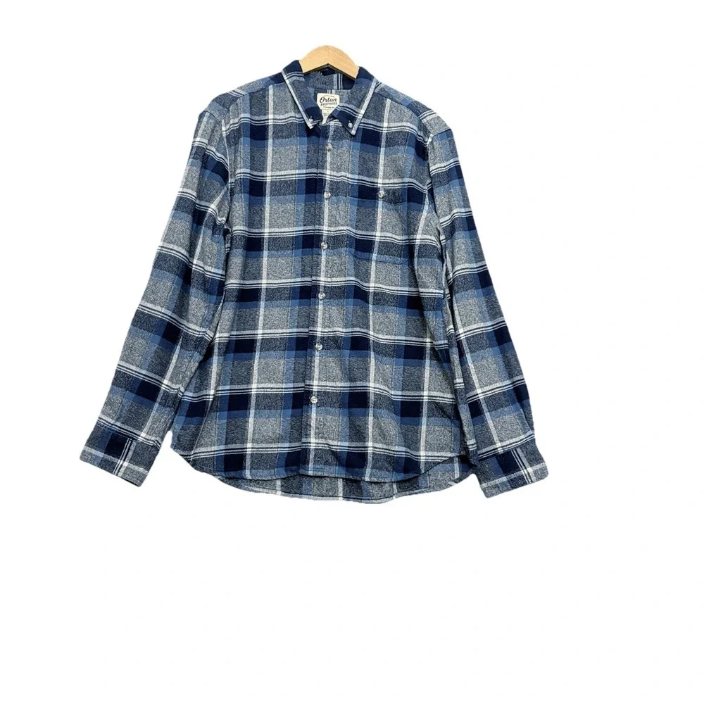 Orton Brothers Flannel Mens L Plaid Button‎ Up Shirt Cabincore Grunge Gorpcore